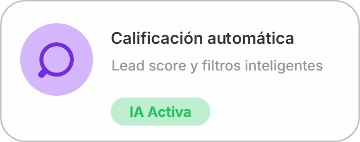 Calificación automática: lead score y filtros inteligentes